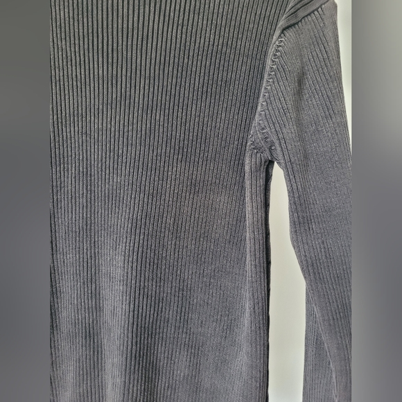 Y2K Charcoal Ribbed Knit Zip-Up - Picture 6 of 7